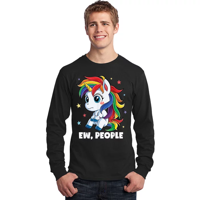 Unicorn Ew People Girls Kids Funny Rainbow Unicorns Long Sleeve Shirt