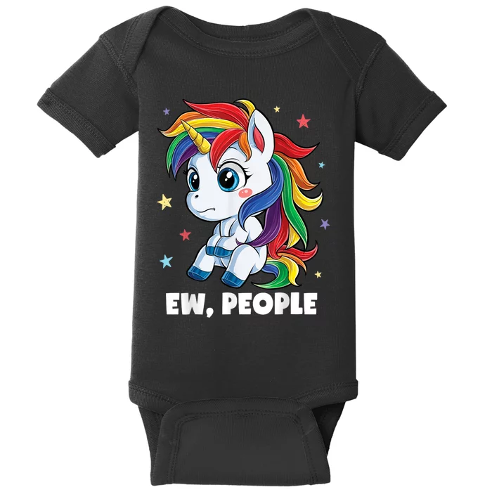 Unicorn Ew People Girls Kids Funny Rainbow Unicorns Baby Bodysuit