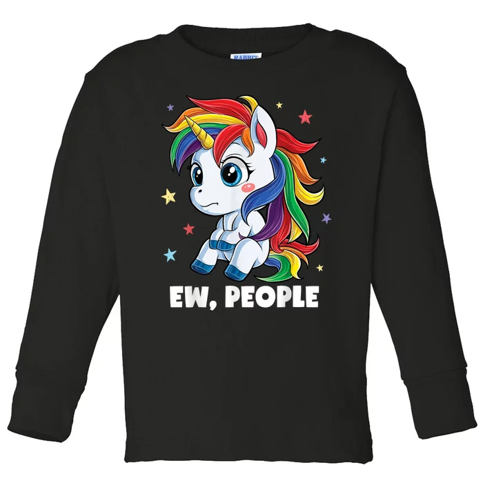 Unicorn Ew People Girls Kids Funny Rainbow Unicorns Toddler Long Sleeve Shirt