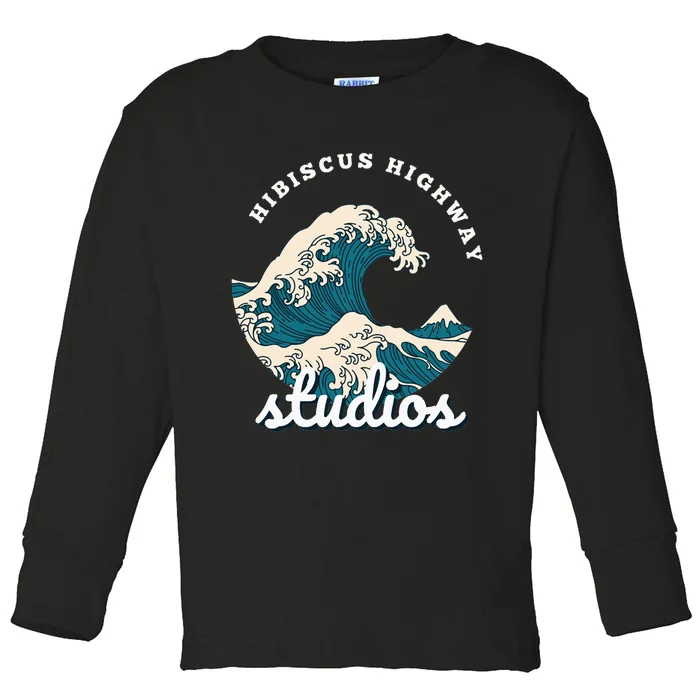 Ukiyo E Surf Wave Toddler Long Sleeve Shirt