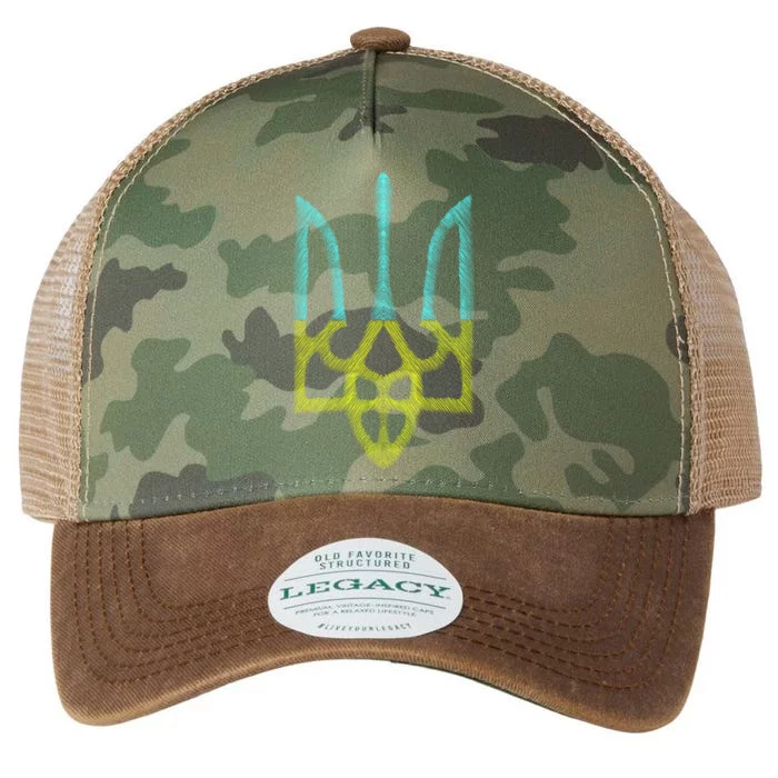 Ukraine Emblem Sketch Legacy Tie Dye Trucker Hat