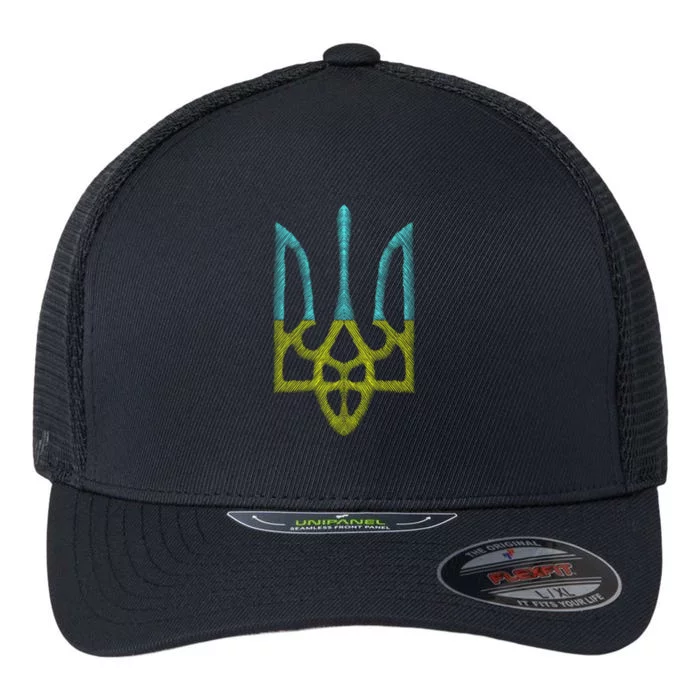 Ukraine Emblem Sketch Flexfit Unipanel Trucker Cap