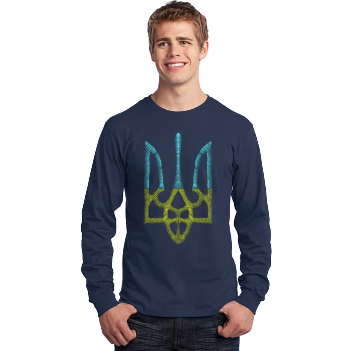 Ukraine Emblem Sketch Long Sleeve Shirt