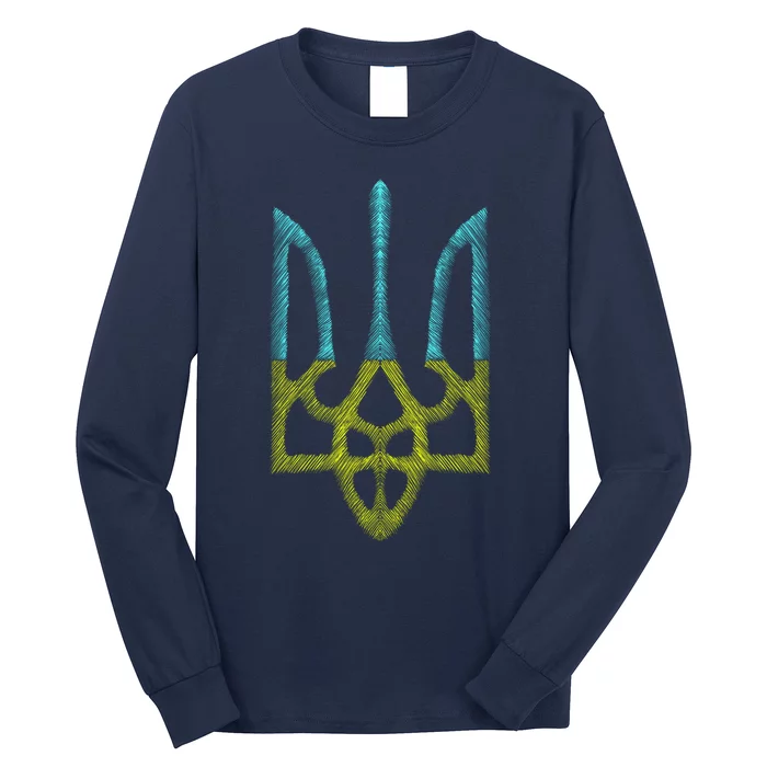 Ukraine Emblem Sketch Long Sleeve Shirt