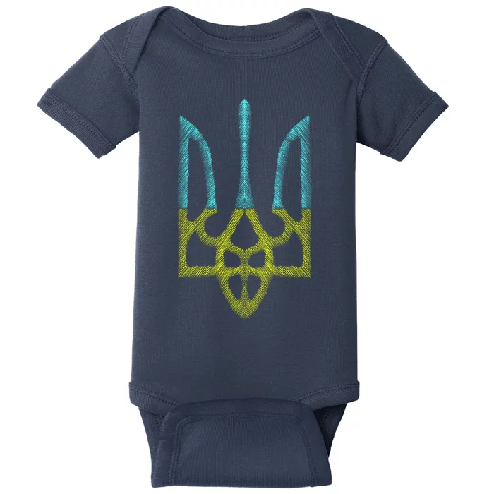 Ukraine Emblem Sketch Baby Bodysuit