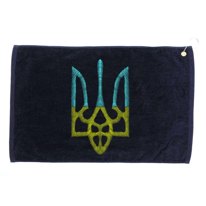 Ukraine Emblem Sketch Grommeted Golf Towel