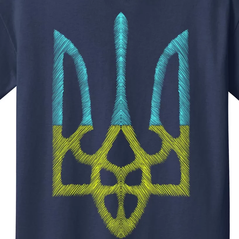 Ukraine Emblem Sketch Kids T-Shirt