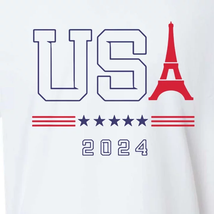 Usa Eiffel Tower Usa 2024 Sueded Cloud Jersey T-Shirt