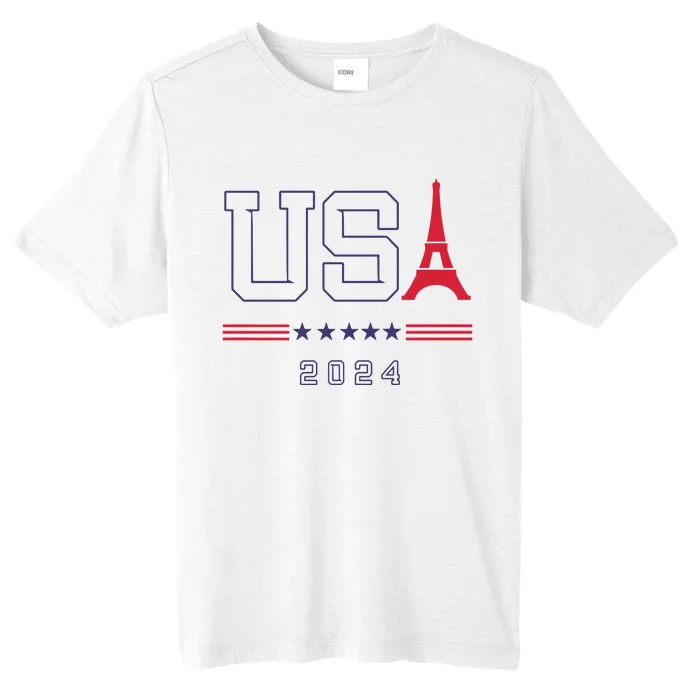 Usa Eiffel Tower Usa 2024 ChromaSoft Performance T-Shirt