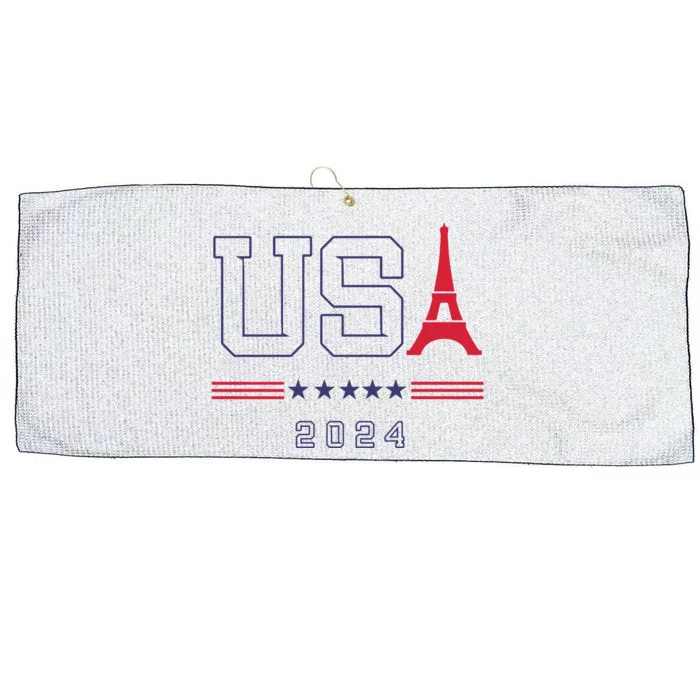 Usa Eiffel Tower Usa 2024 Large Microfiber Waffle Golf Towel