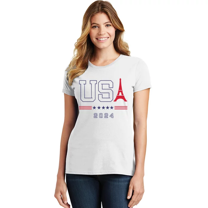 Usa Eiffel Tower Usa 2024 Women's T-Shirt