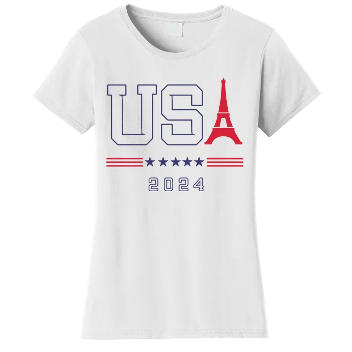 Usa Eiffel Tower Usa 2024 Women's T-Shirt