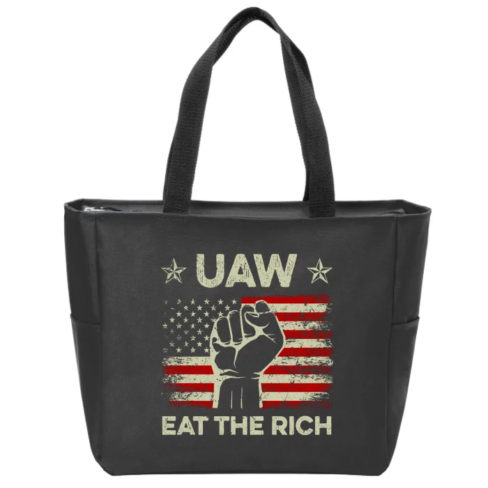 Uaw Eat The Rich Zip Tote Bag