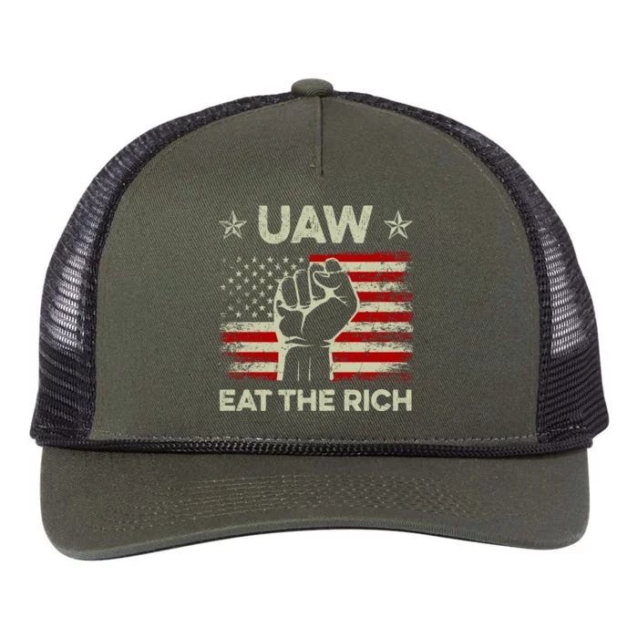 Uaw Eat The Rich Retro Rope Trucker Hat Cap