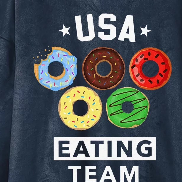 Usa Eating Team Foodie Donut Party Hooded Wearable Blanket