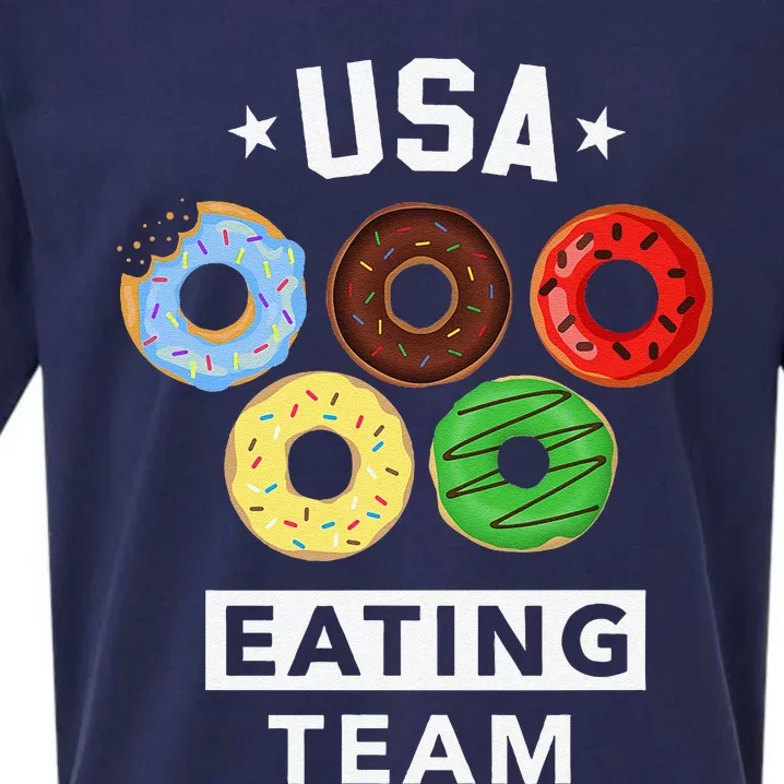 Usa Eating Team Foodie Donut Party Sueded Cloud Jersey T-Shirt