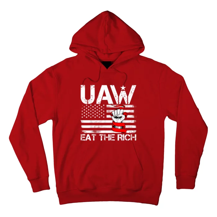 Uaw Eat The Rich Vintage America Flag Hoodie