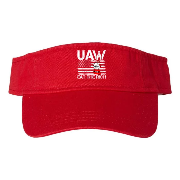 Uaw Eat The Rich Vintage America Flag Valucap Bio-Washed Visor