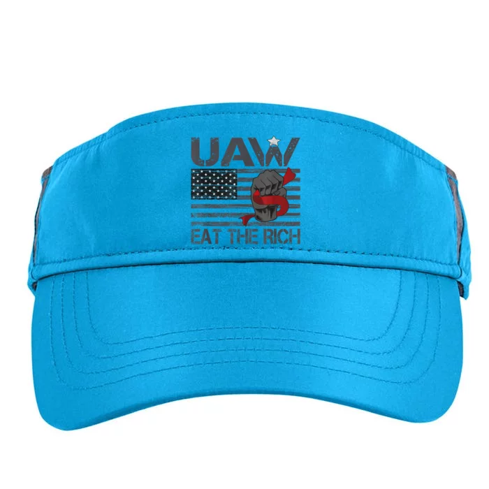 Uaw Eat The Rich Us Flag Adult Drive Performance Visor