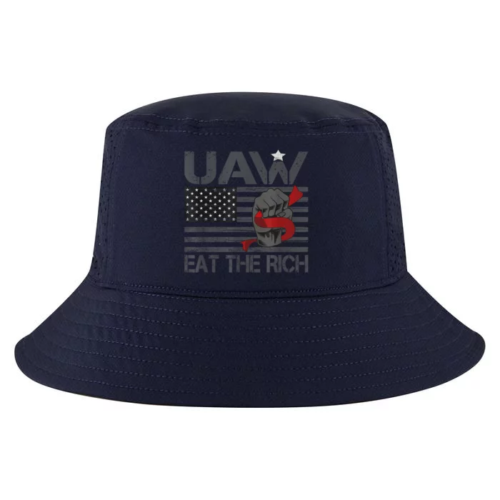 Uaw Eat The Rich Us Flag Cool Comfort Performance Bucket Hat