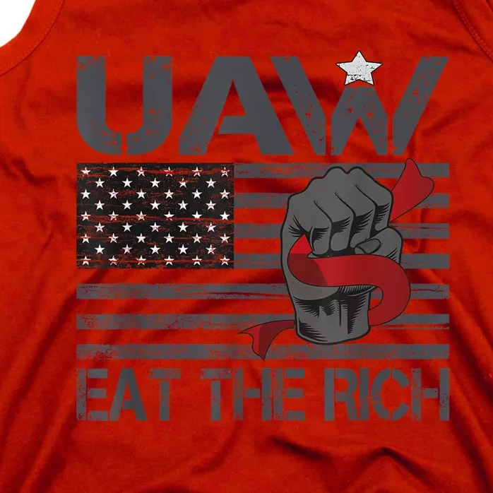 Uaw Eat The Rich Us Flag Tank Top