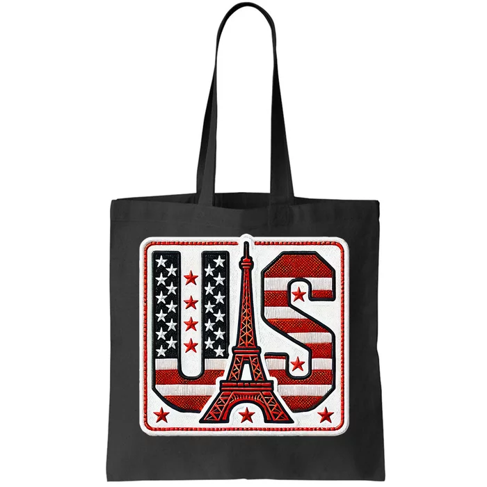 Usa Eiffel Tower 2024 Summer Sports Patriotic Supporter Tote Bag