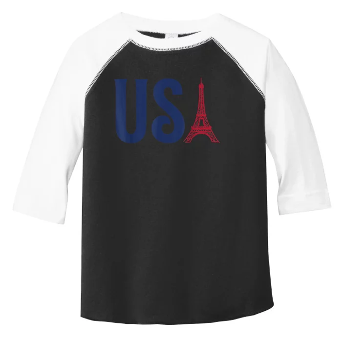 Usa Eiffel Tower Team Souvenir 2024 France Paris Holiday Toddler Fine Jersey T-Shirt