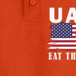 Uaw Eat The Rich American Flag Dry Zone Grid Performance Polo