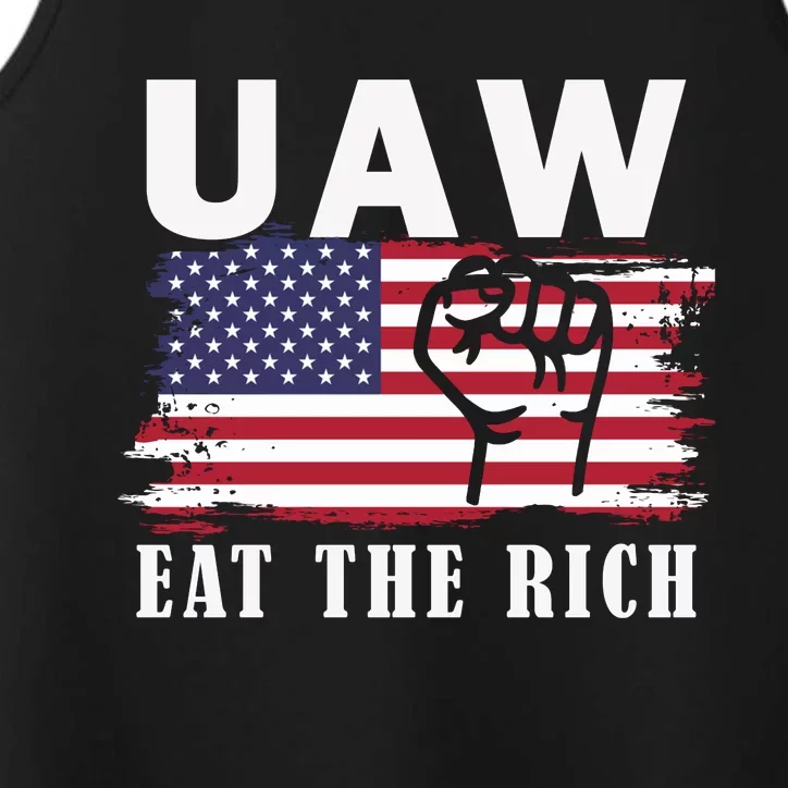 Uaw Eat The Rich American Flag Performance Tank