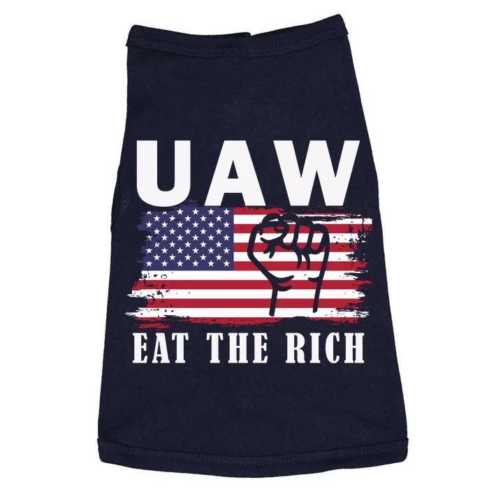 Uaw Eat The Rich American Flag Doggie Tank