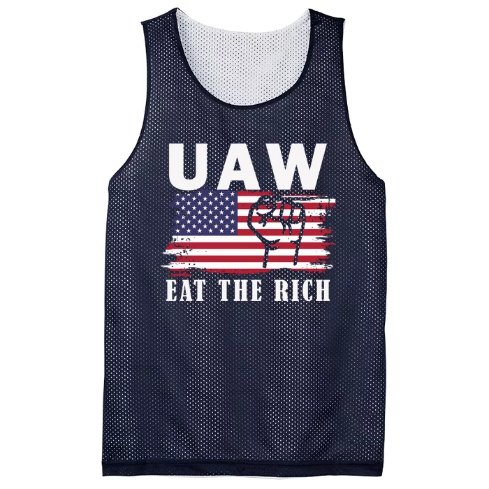 Uaw Eat The Rich American Flag Mesh Reversible Basketball Jersey Tank