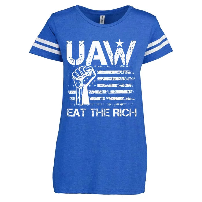 Uaw Eat The Rich Uaw Strong Uaw Proud Union Vintage Us Flag Enza Ladies Jersey Football T-Shirt