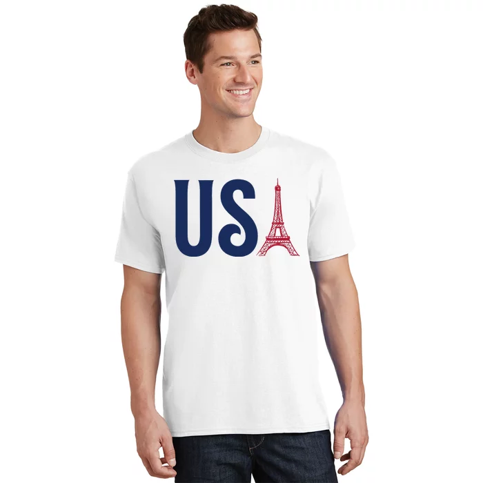 Usa Eiffel Tower Team Souvenir 2024 France Paris Holiday T-Shirt