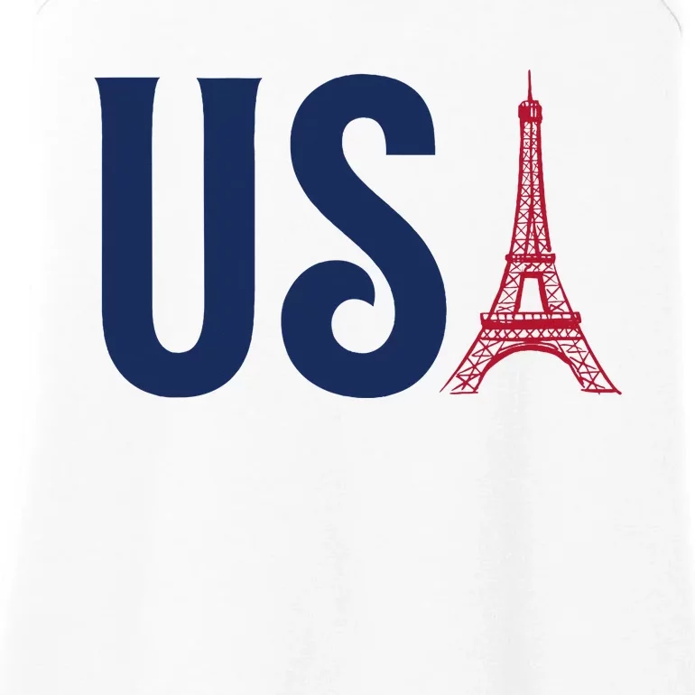 Usa Eiffel Tower Team Souvenir 2024 France Paris Holiday Ladies Essential Tank