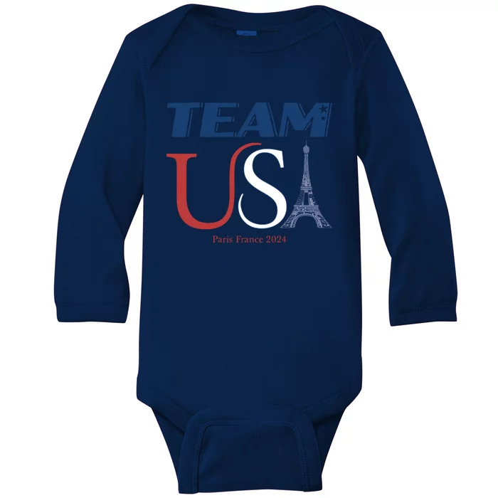 Usa Eiffel Tower Usa 2024 Baby Long Sleeve Bodysuit