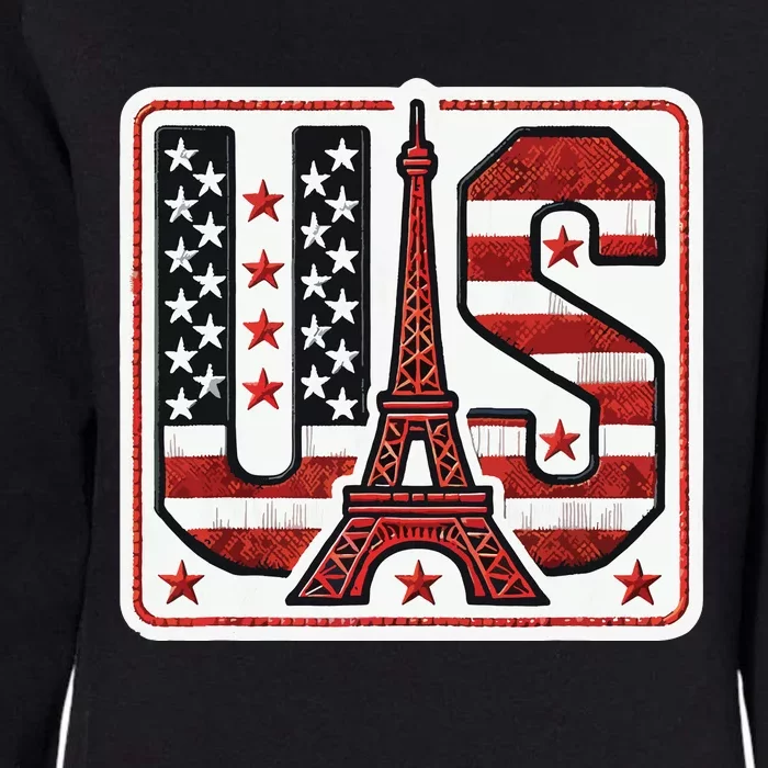 Usa Eiffel Tower 2024 Summer Sports Patriotic Supporter Womens California Wash Sweatshirt