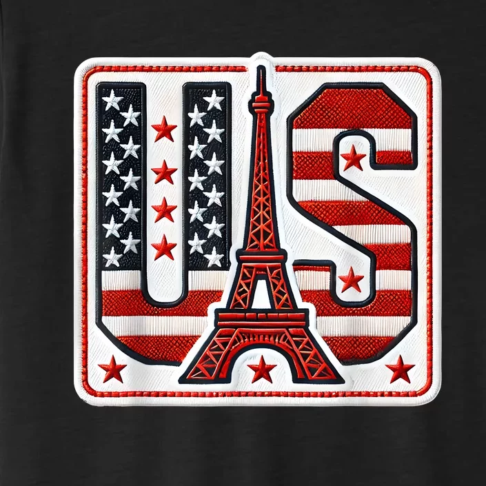 Usa Eiffel Tower 2024 Summer Sports Patriotic Supporter ChromaSoft Performance T-Shirt