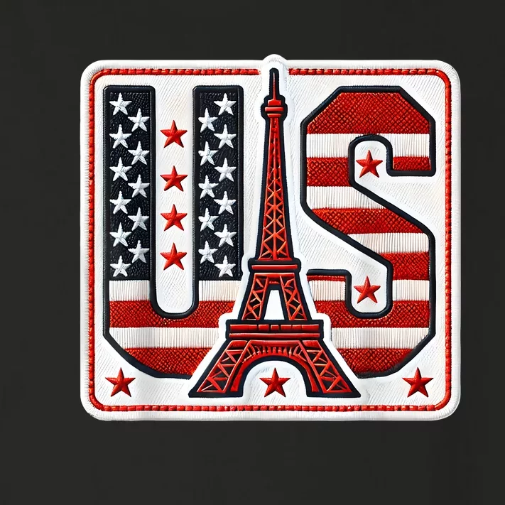 Usa Eiffel Tower 2024 Summer Sports Patriotic Supporter Toddler Long Sleeve Shirt