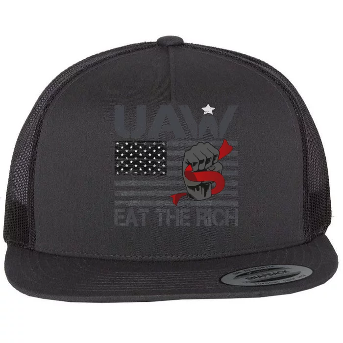 Uaw Eat The Rich Flat Bill Trucker Hat