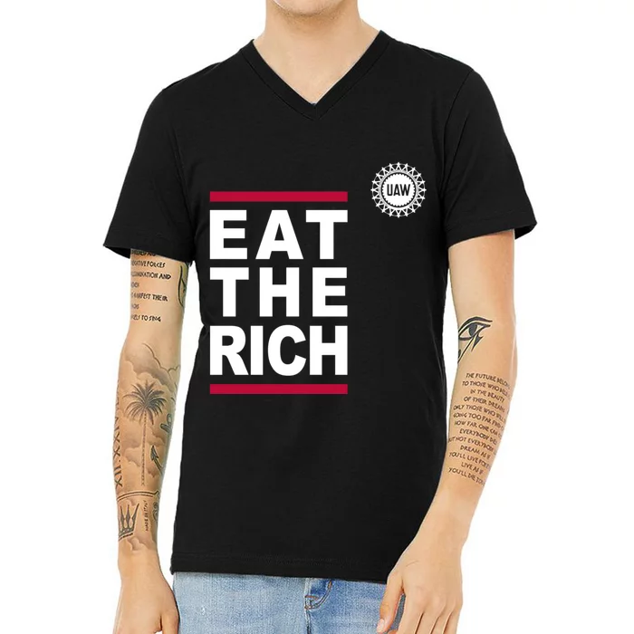 Uaw Eat The Rich V-Neck T-Shirt