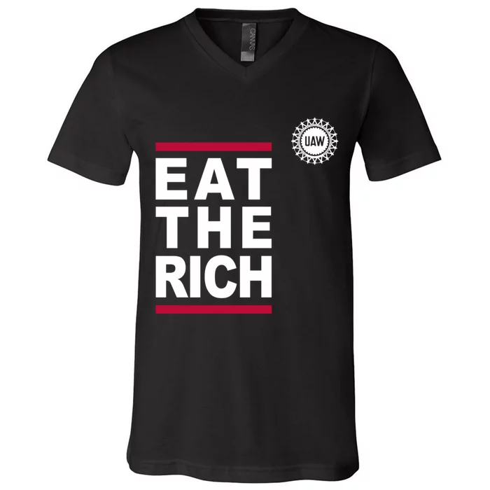 Uaw Eat The Rich V-Neck T-Shirt