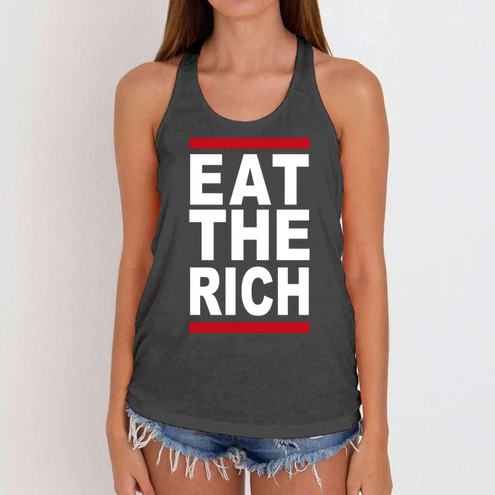 Uaw Eat The Rich Women's Knotted Racerback Tank