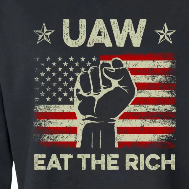 Uaw Eat The Rich Cropped Pullover Crew