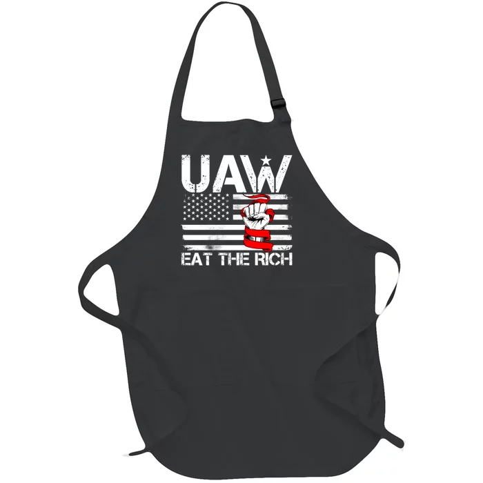 Uaw Eat The Rich Full-Length Apron With Pocket