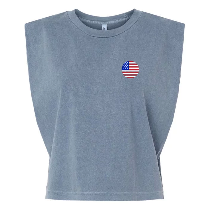 USA Emblem Front & Back Garment-Dyed Women's Muscle Tee