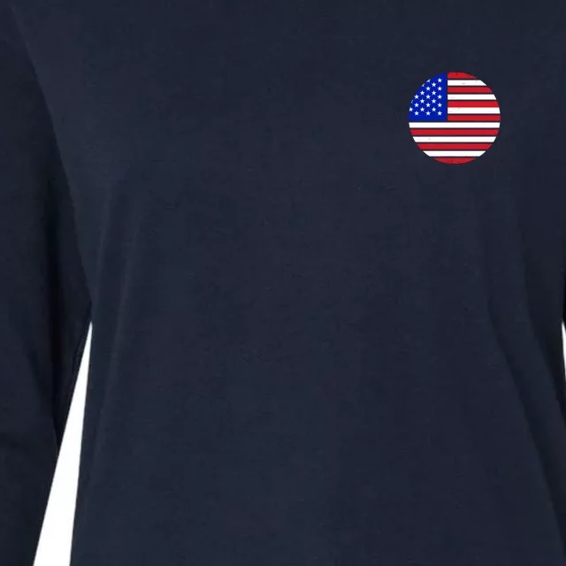 USA Emblem Front & Back Womens Cotton Relaxed Long Sleeve T-Shirt