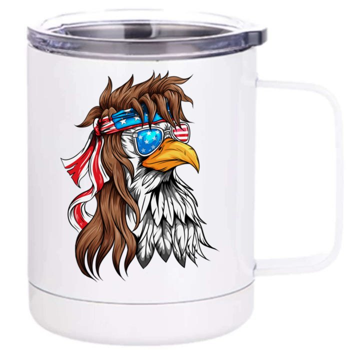 Usa Eagle Us Flag Bandana America National Day Gift Front & Back 12oz Stainless Steel Tumbler Cup