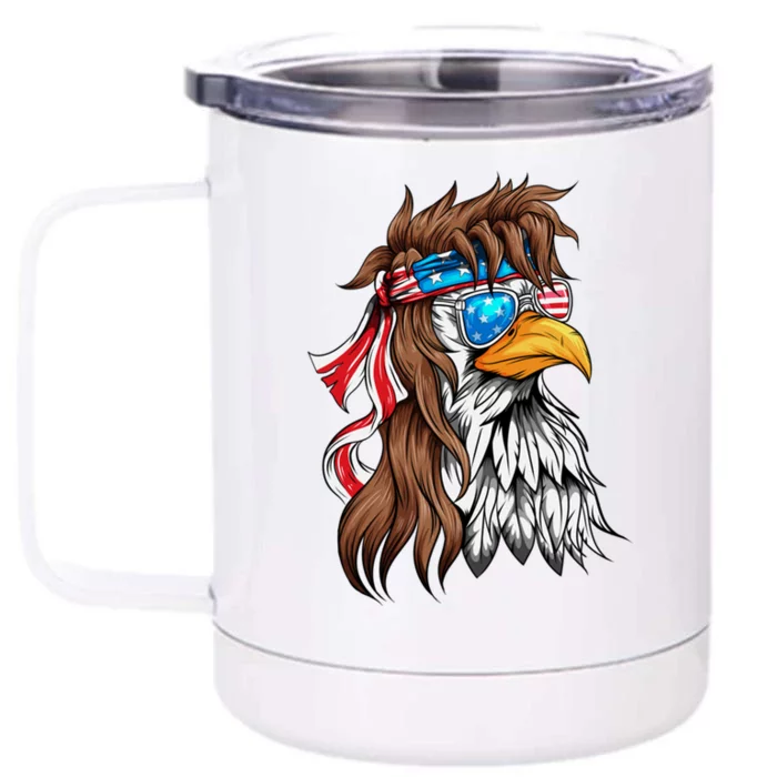 Usa Eagle Us Flag Bandana America National Day Gift Front & Back 12oz Stainless Steel Tumbler Cup