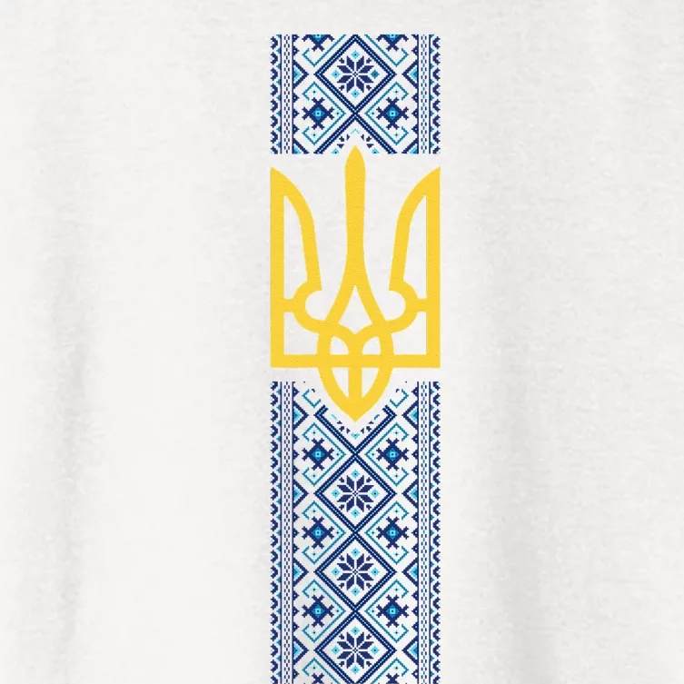 Ukrainian Emblem Ukrainian Flag National Knitting Pattern T Women's Crop Top Tee