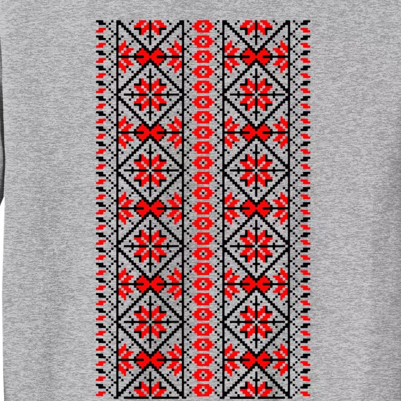 Ukrainian Embroidery Vyshyvanka Print Folk Ethnic Ornament Tall Sweatshirt